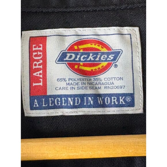 Vintage Classic Dickies Black Short Sleeve Work Button down Shirt, Men's Large - Picture 4 of 8
